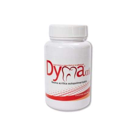 Acrílico dental Dymacril autopolimerizable transparente x 40g para guías quirúrgicas, férulas, cubetas y reparaciones